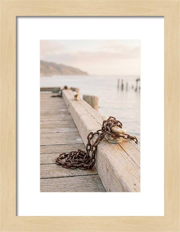Anchor Chain And Cleats At Dusk