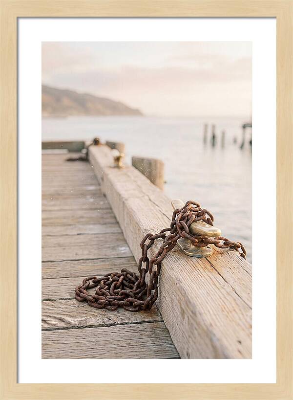 Anchor Chain And Cleats At Dusk