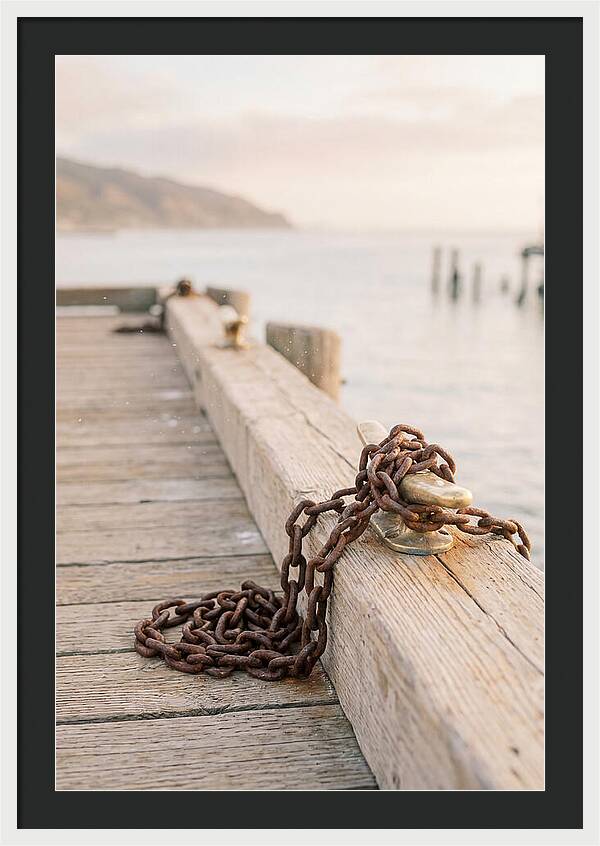 Anchor Chain And Cleats At Dusk