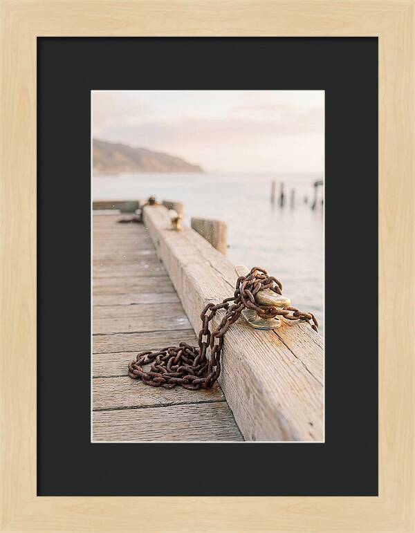 Anchor Chain And Cleats At Dusk