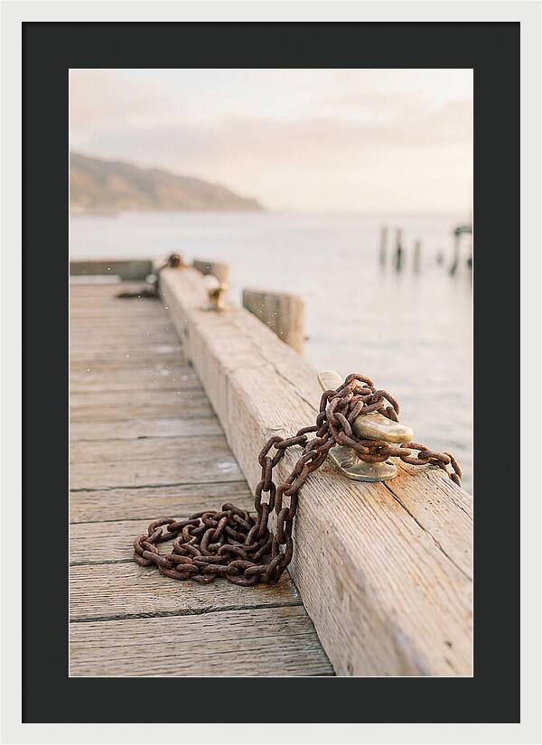 Anchor Chain And Cleats At Dusk