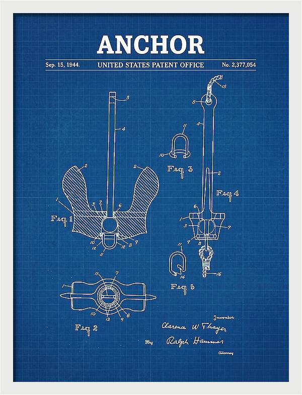 Anchor Danforth Blueprint Patent Us2377054a