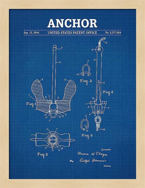 Anchor Danforth Blueprint Patent Us2377054a