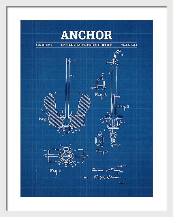 Anchor Danforth Blueprint Patent Us2377054a