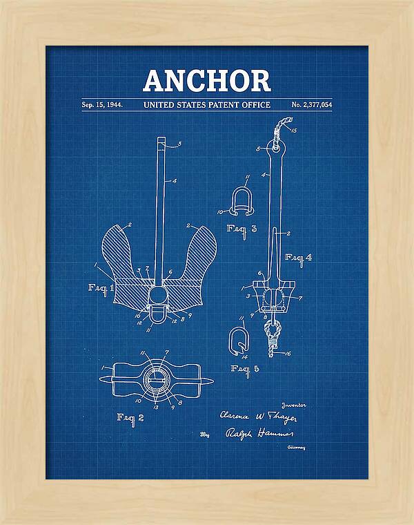Anchor Danforth Blueprint Patent Us2377054a