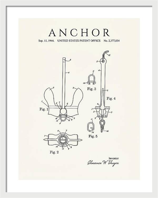 Anchor Danforth Minimalist Patent Us2377054a
