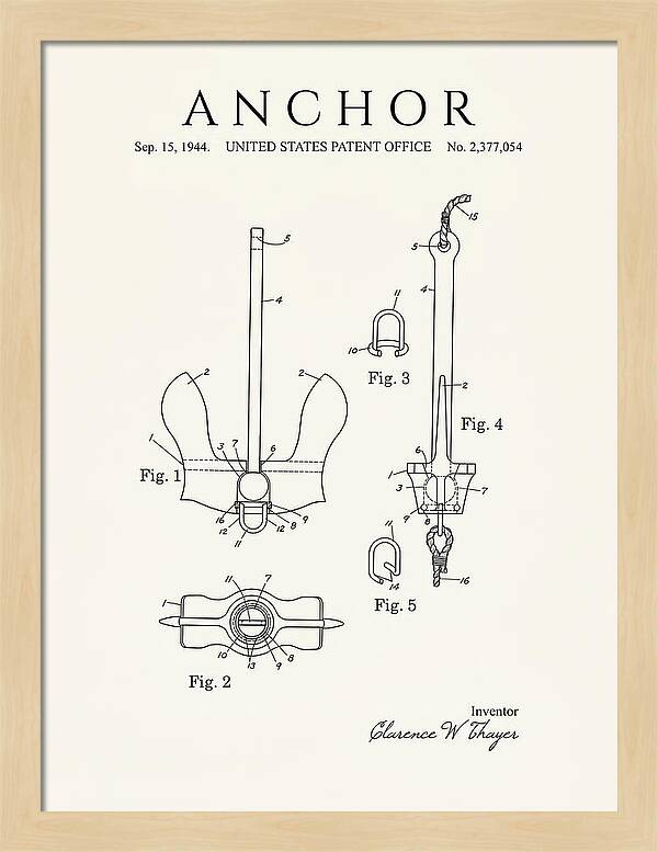Anchor Danforth Minimalist Patent Us2377054a