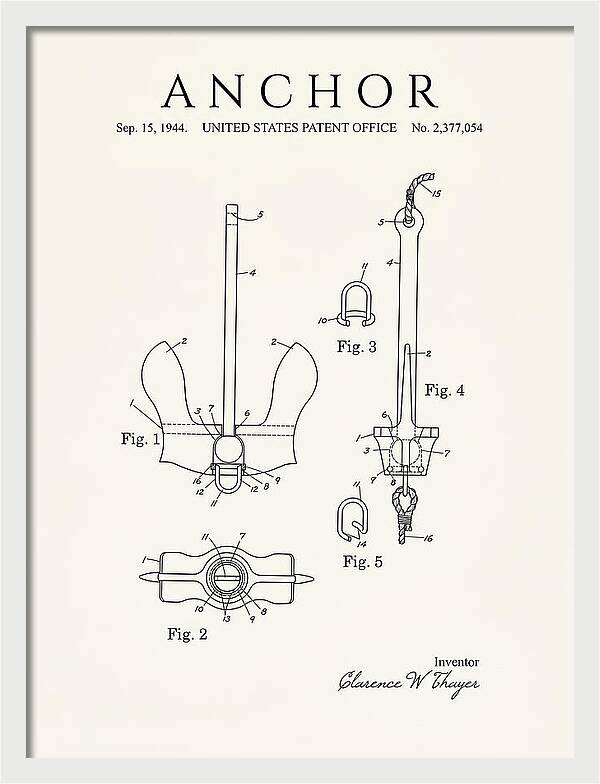 Anchor Danforth Minimalist Patent Us2377054a