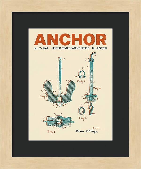 Anchor Danforth Retro Patent Us2377054a