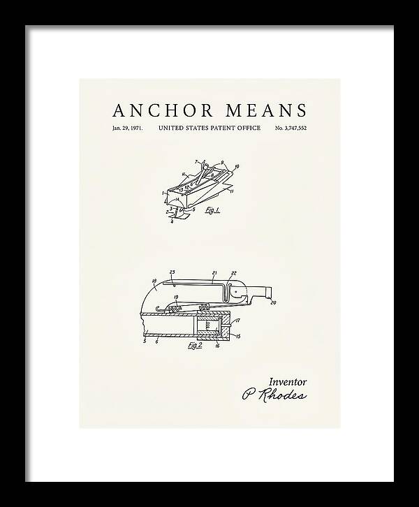 Anchor Means Minimalist Patent Us3747552a