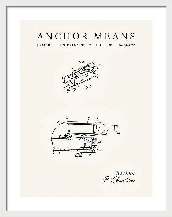 Anchor Means Minimalist Patent Us3747552a