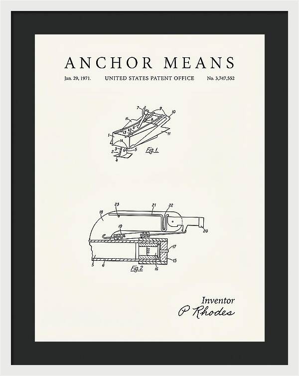 Anchor Means Minimalist Patent Us3747552a