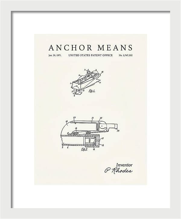 Anchor Means Minimalist Patent Us3747552a