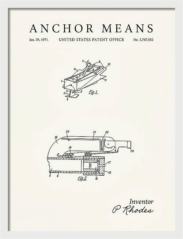 Anchor Means Minimalist Patent Us3747552a
