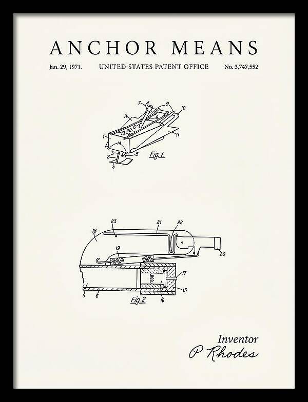 Anchor Means Minimalist Patent Us3747552a