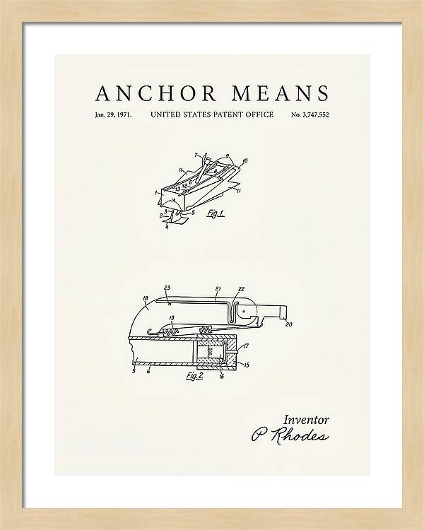 Anchor Means Minimalist Patent Us3747552a
