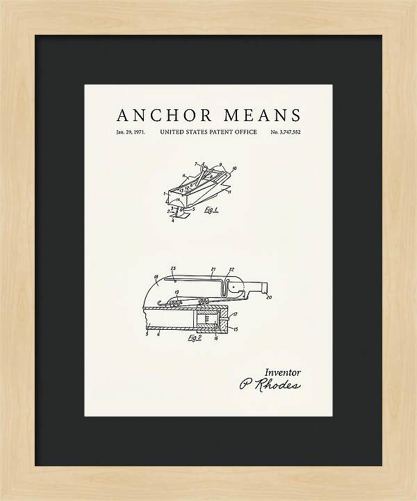 Anchor Means Minimalist Patent Us3747552a