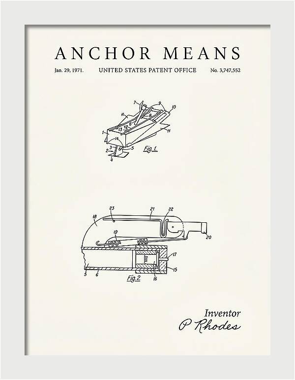 Anchor Means Minimalist Patent Us3747552a