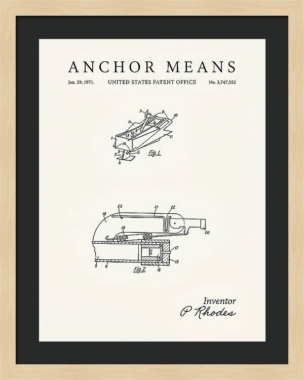 Anchor Means Minimalist Patent Us3747552a