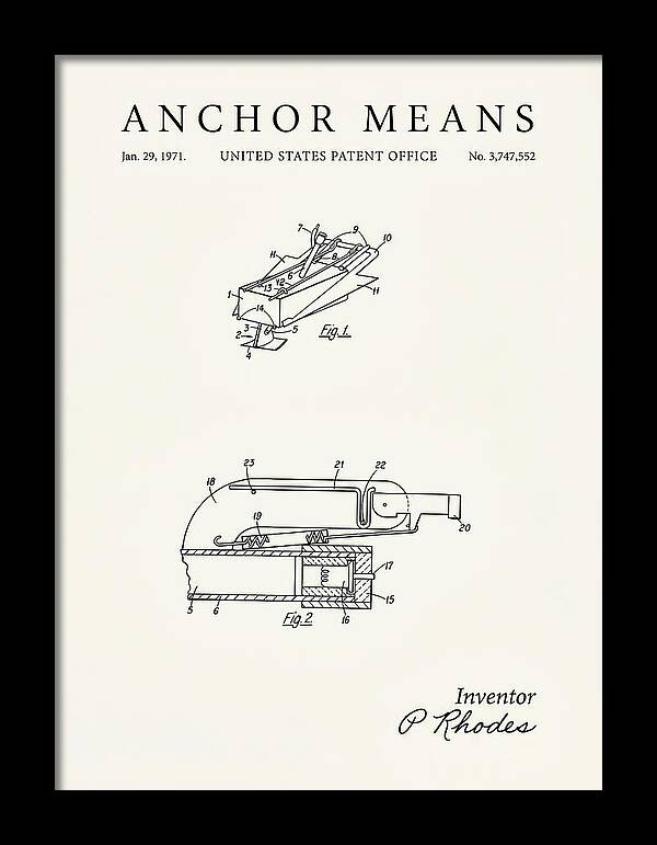 Anchor Means Minimalist Patent Us3747552a