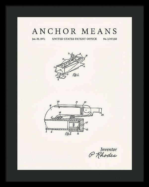 Anchor Means Minimalist Patent Us3747552a