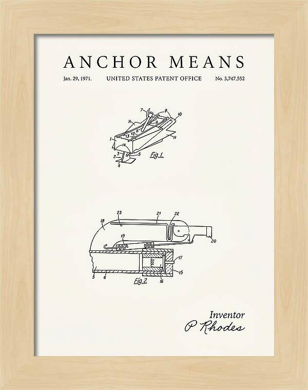 Anchor Means Minimalist Patent Us3747552a