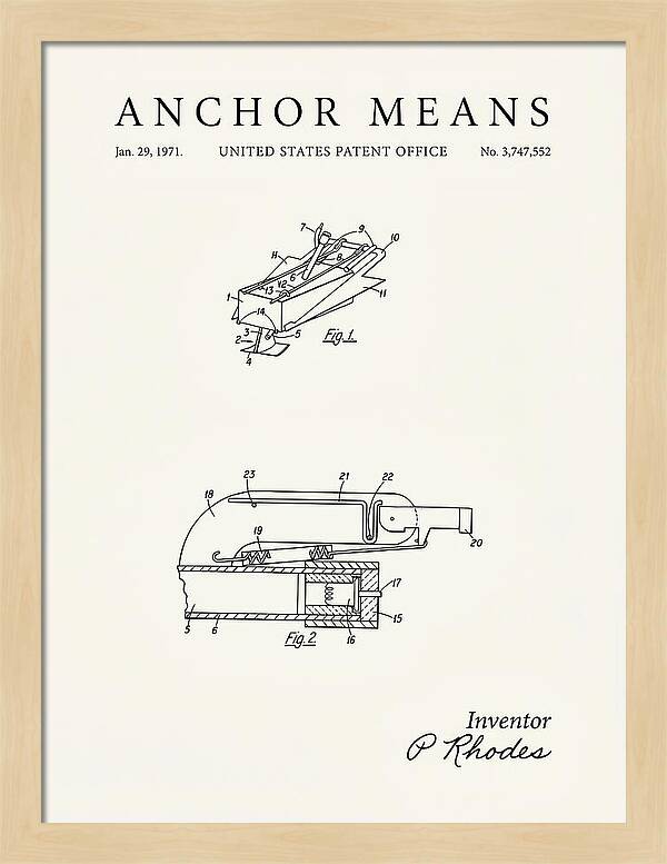 Anchor Means Minimalist Patent Us3747552a