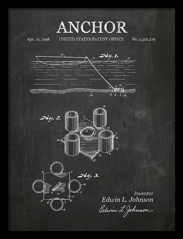 Anchor Mushroom Type Chalkboard Patent Us2556279a