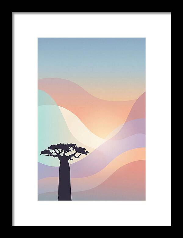 Ancient Baobab Tree Silhouetted