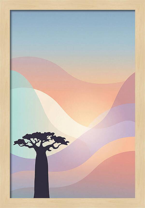 Ancient Baobab Tree Silhouetted