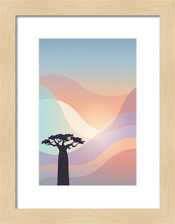 Ancient Baobab Tree Silhouetted