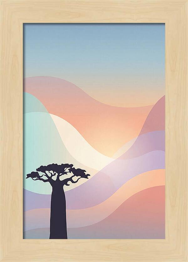Ancient Baobab Tree Silhouetted