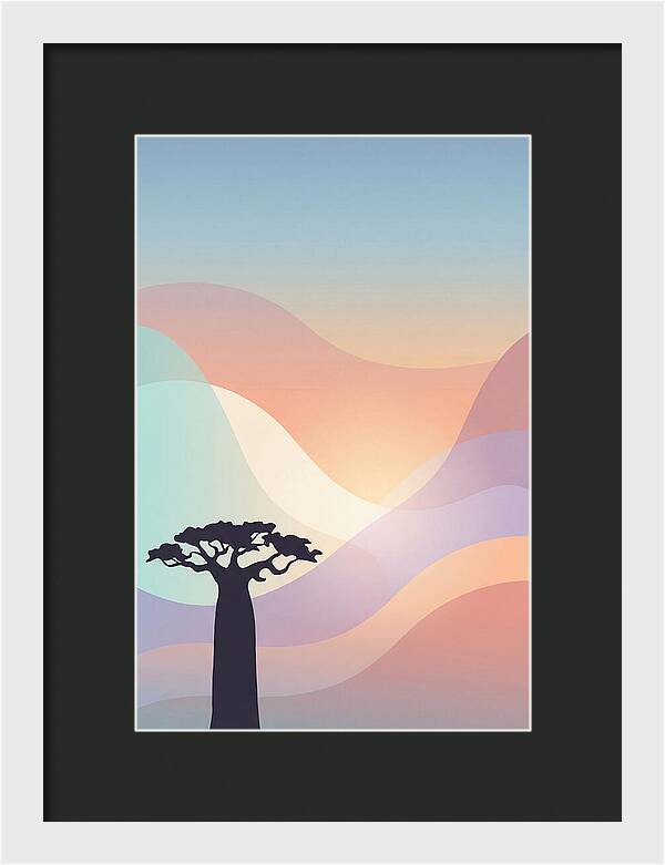 Ancient Baobab Tree Silhouetted