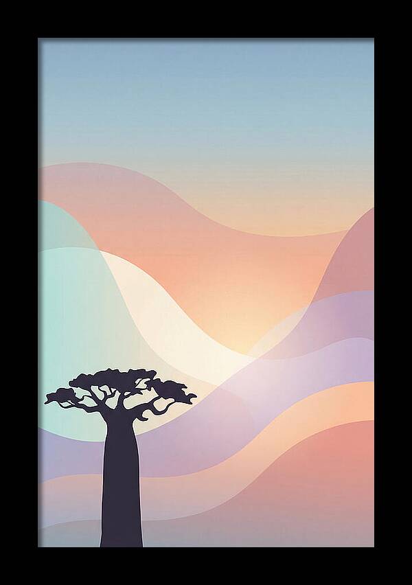 Ancient Baobab Tree Silhouetted
