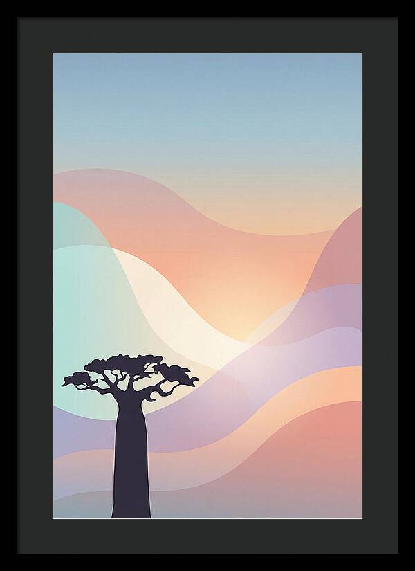 Ancient Baobab Tree Silhouetted