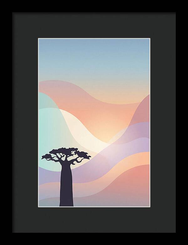 Ancient Baobab Tree Silhouetted