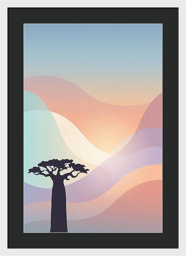 Ancient Baobab Tree Silhouetted