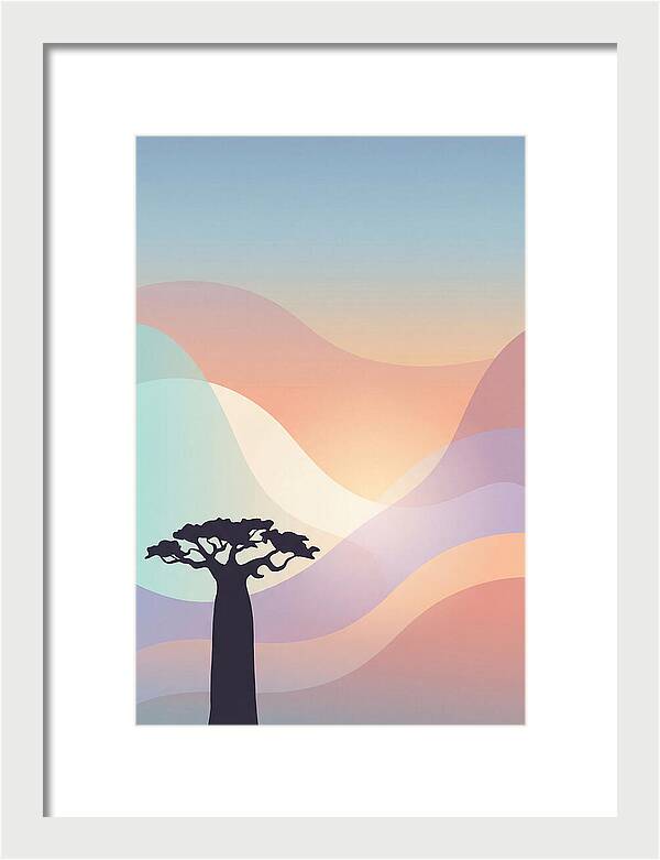 Ancient Baobab Tree Silhouetted