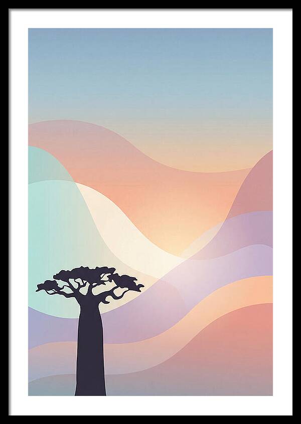 Ancient Baobab Tree Silhouetted