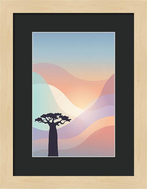 Ancient Baobab Tree Silhouetted