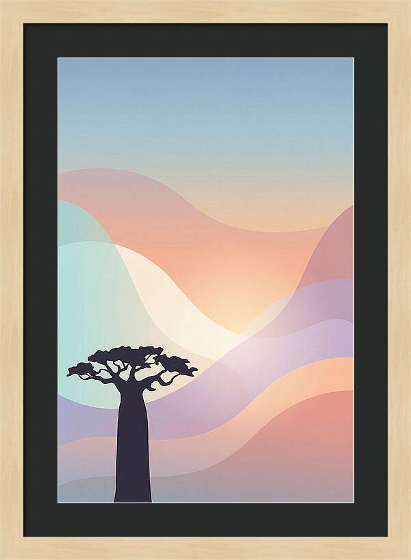Ancient Baobab Tree Silhouetted