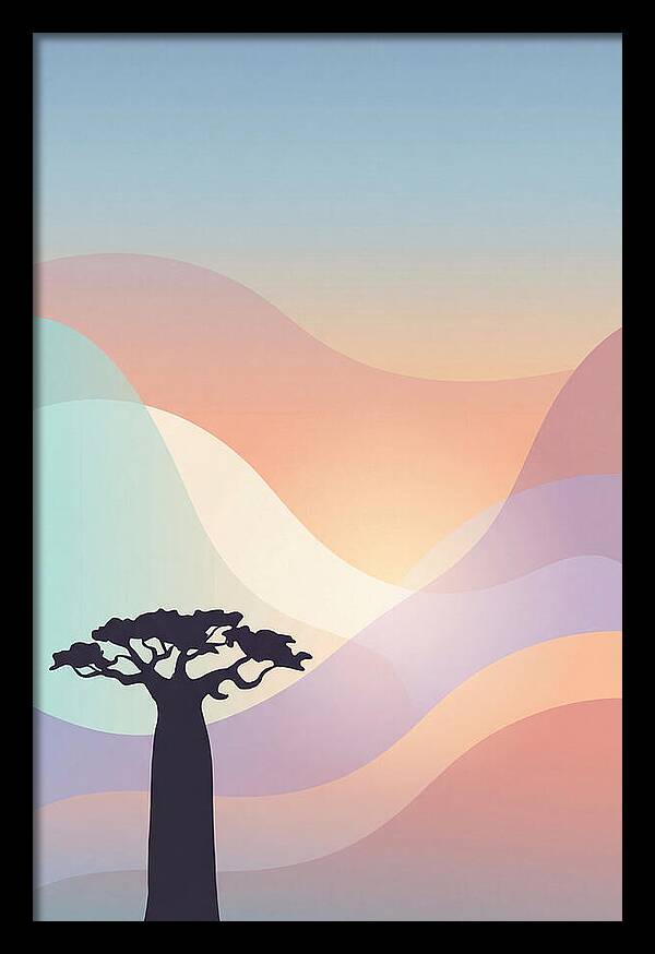 Ancient Baobab Tree Silhouetted