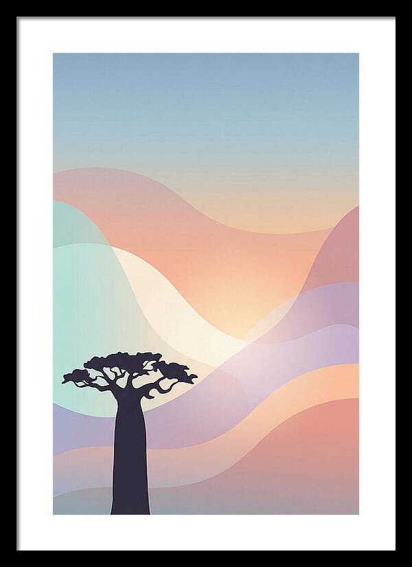 Ancient Baobab Tree Silhouetted