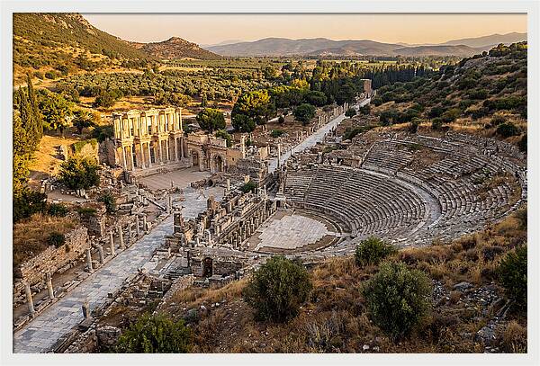 Ancient Ephesus Ruins At Dusk