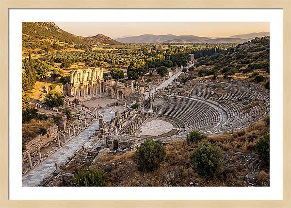 Ancient Ephesus Ruins At Dusk