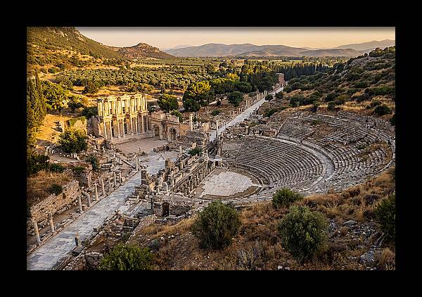 Ancient Ephesus Ruins At Dusk