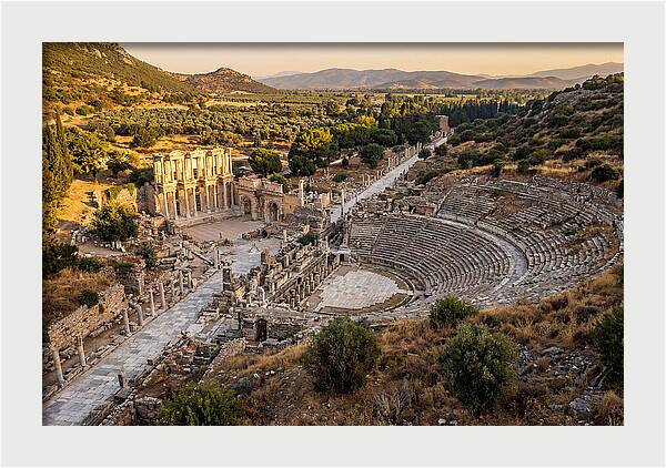Ancient Ephesus Ruins At Dusk