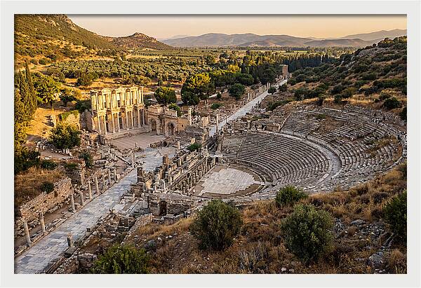Ancient Ephesus Ruins At Dusk