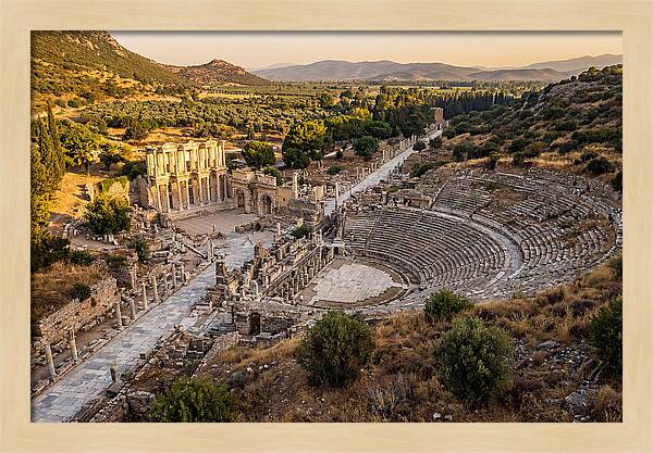 Ancient Ephesus Ruins At Dusk