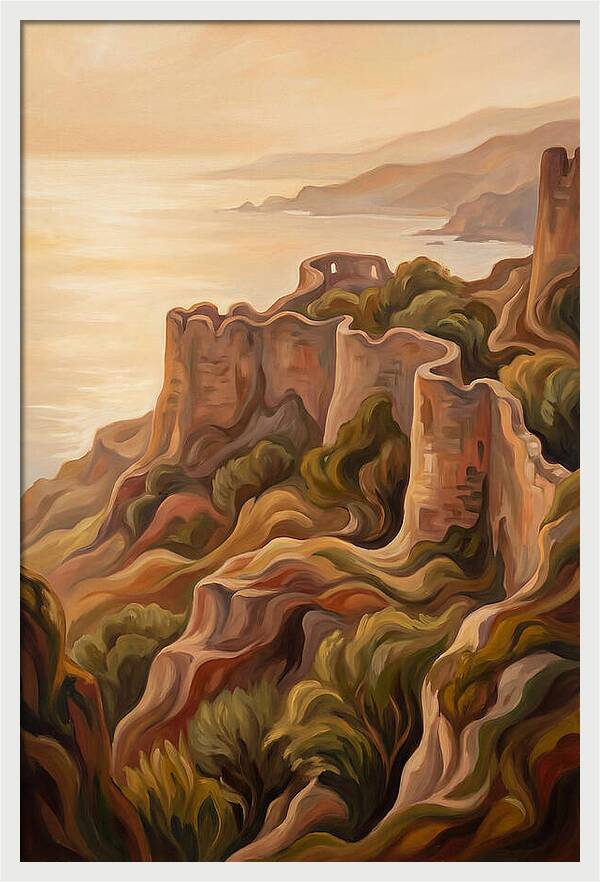 Ancient Fortress Walls Overlooking Sea